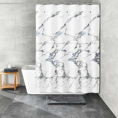 Kleine Wolke Rideau de douche Marble 180x200 cm Blanc et gris