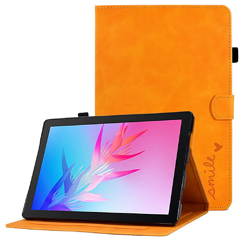 Etui en PU avec support pour Huawei Enjoy Tablet 2/MatePad T 10 9.7 pouces/T 10S 10.1 pouces/Honor Pad 6 10.1-pouces/Pad X6 9.7 pouces - orange