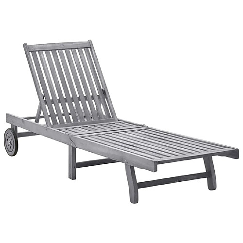 Maison Chic Chaise longue - Transat - Bain de Soleil Bois d'acacia solide