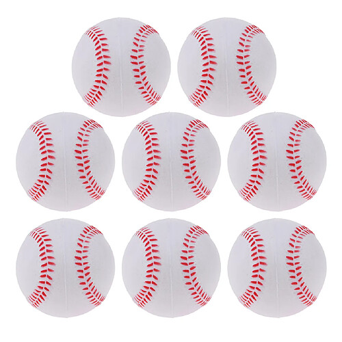 8x Sécurité Baseball Entraînement PU Balles De Balle-molle Sport Team Game White