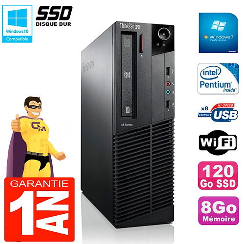 PC Lenovo M92p SFF Intel G630 8Go Disque 120Go SSD Graveur DVD Wifi W7 · Occasion