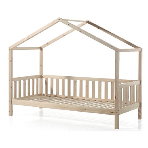 Mes Lit cabane 90x200 cm en pin naturel - ROODY