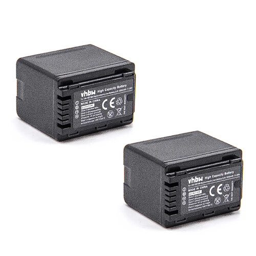 vhbw 2x Li-Ion batterie 3200mAh avec puce d'information pour appareil numérique camescope Panasonic HC-V720, HC-V720GK, HC-V720M, HC-V720MGK, HC-VX870