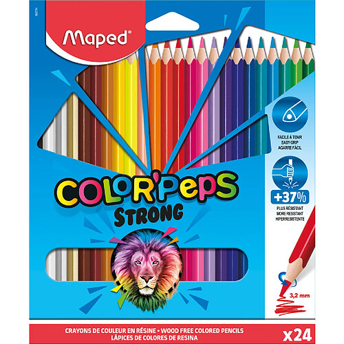 Maped Crayon de couleur COLOR'PEPS STRONG, étui carton de 24 ()