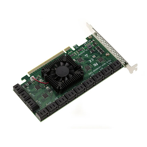 Kalea-Informatique Carte PCIe 3.0 16x avec 24 ports SATA 6G. Chipset ASM1812 et ASM1064.