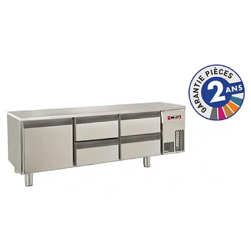 Soubassement Réfrigéré Positif Inox 4 Tiroirs 1 Porte - 220 L - Baron