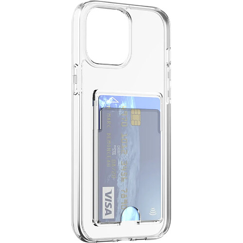 Coque iPhone 14 Pro Max Hybride avec porte-carte intégré Transparente Bigben