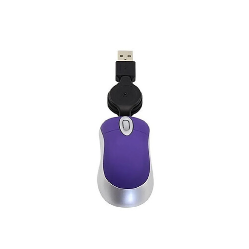 Wewoo Souris Mini d'ordinateur Câble USB rétractable Optique Ergonomic1600 DPI Portable Petite pour Ordinateur Violet