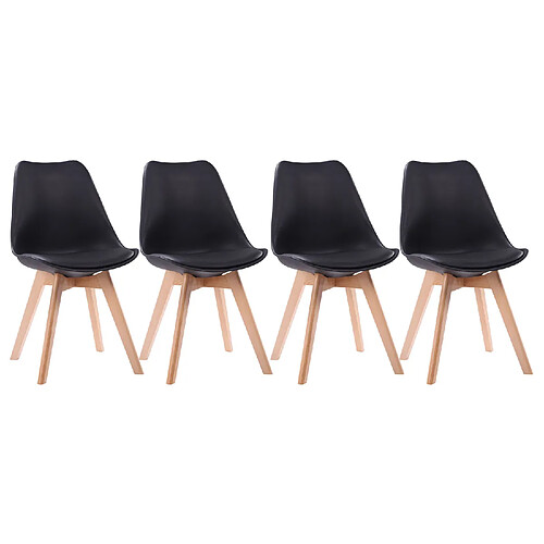 Happy Garden Chaises scandinaves NORA - Lot de 4 - Noir