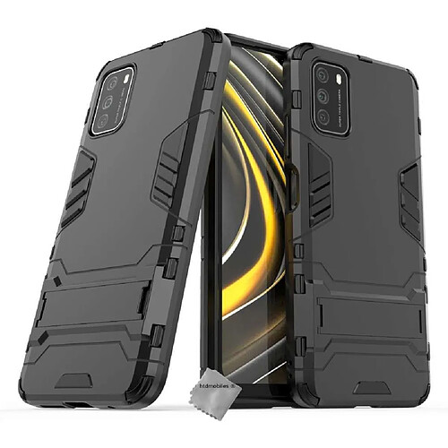 Htdmobiles Coque rigide anti choc pour Xiaomi Poco M3 + film ecran - NOIR