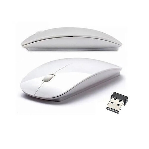 SOURIS SANS FIL ULTRA FINE DESIGN WIRELESS MOUSE STYLE APPLE MAC PC PORTABLE BLANCHE