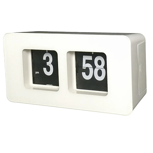 Flip Down Clock Bureau Horloges Murales Numériques Auto Non Cicatrice Balayage Silencieux Blanc