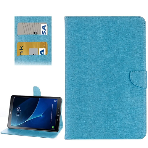 Wewoo Housse Étui bleu pour Samsung Galaxy Tab A 10.1 2016 / P580 simple style en cuir flip horizontal avec titulaire et fentes cartes porte-monnaie