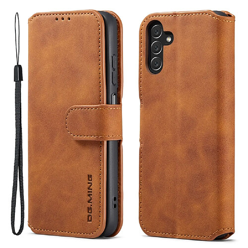 Etui en PU DG.MING style rétro, fermoir magnétique avec support marron pour votre Samsung Galaxy A13 5G