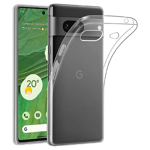 Htdmobiles Coque pour Google Pixel 7 5G - housse etui silicone gel fine + film ecran - TRANSPARENT TPU