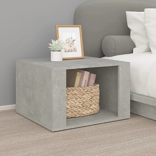 Maison Chic Table de chevet,Table de Nuit,Meuble de Rangement Gris béton 57x55x36 cm Bois d'ingénierie