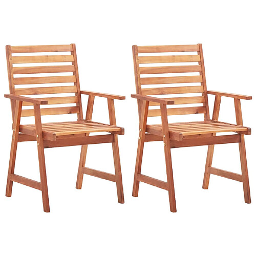 vidaXL Chaises à manger d'extérieur lot de 2 Bois d'acacia massif