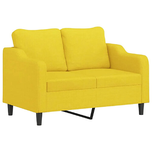 Maison Chic Canapé à 2 places,Sofa de Salon,Canapé droit Jaune clair 120 cm Tissu -GKD242903