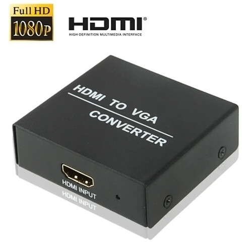 Wewoo Adaptateur noir pour HD DVD, PC, entrée Porjrector Full 1080P HDMI vers VGA Convertisseur