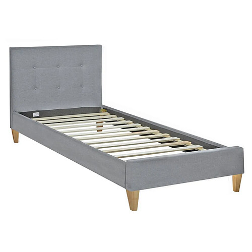 Homestyle4U Lit rembourré avec matelas 90x200 Sommier à lattes