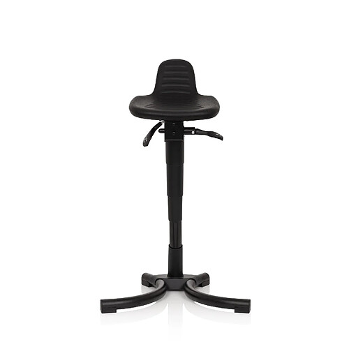 Tabouret assis-debout / Tabouret de travail TOP WORK 34 Noir Mousse Métal hjh OFFICE