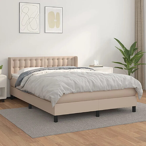 Maison Chic Lit Adulte - Lit simple Lit à sommier tapissier avec matelas moelleux - Meuble de Chambre - Cappuccino 140x200 cm -MN19775