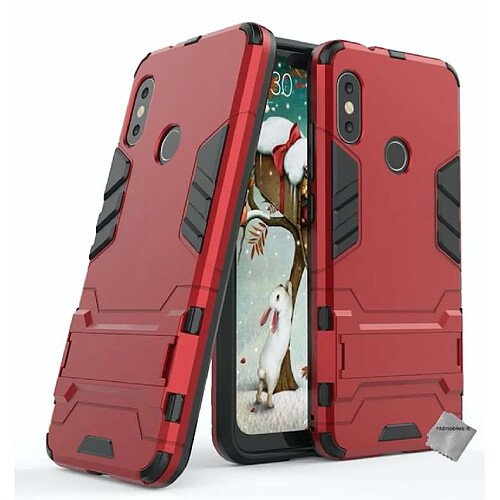 Htdmobiles Coque rigide anti choc pour Xiaomi Mi A2 Lite + film ecran - ROUGE