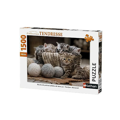 Nathan Puzzle N 1500 p - Boules de poils et pelotes de laine