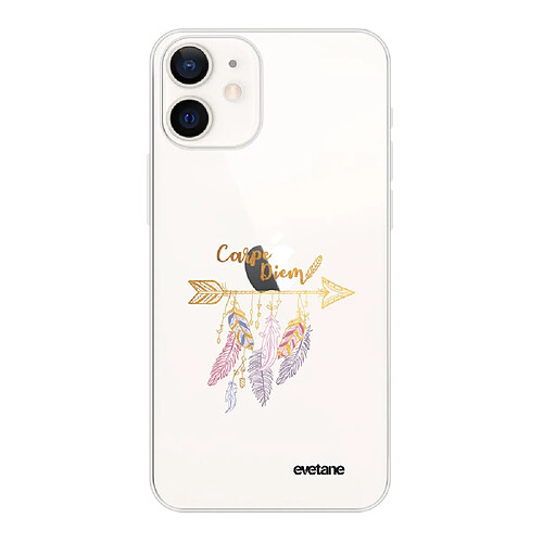 Coque iPhone 12 mini souple transparente Carpe Diem Or Motif Ecriture Tendance Evetane