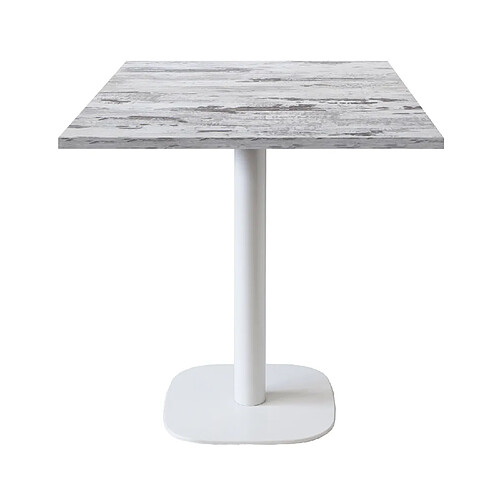 Restootab Table 70x70cm - modèle Round pied blanc chêne islande