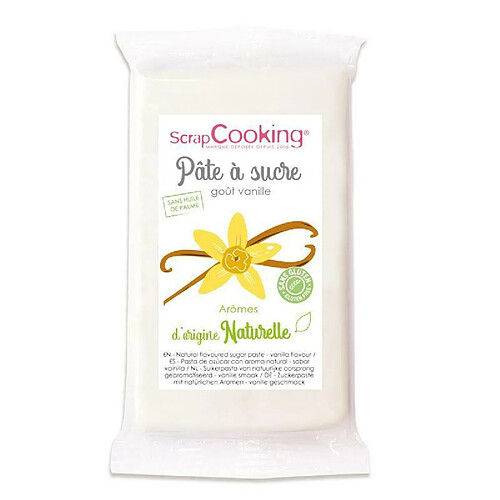 Scrapcooking Pâte à sucre blanche goût vanille d'origine naturelle 250g