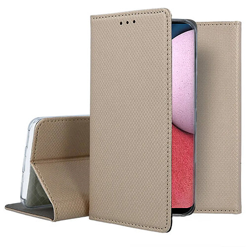 Htdmobiles Housse pour Samsung Galaxy A14 5G - etui coque pochette portefeuille + verre trempe - OR MAGNET