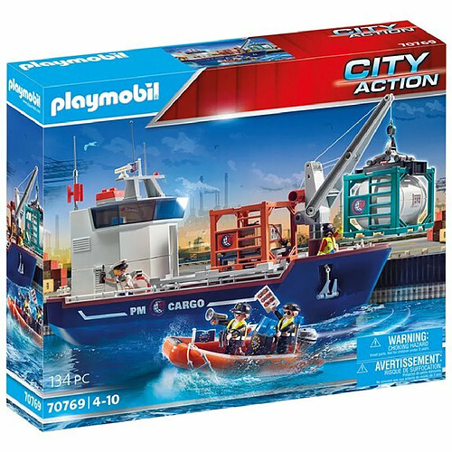 Playmobil® City Action Grand cargo avec bateau de douaniers