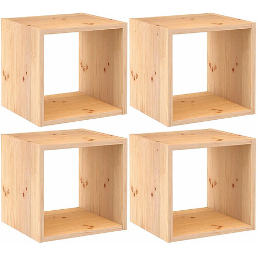 Astigarraga Cube de rangement en pin massif Dinamic Lot de 4.