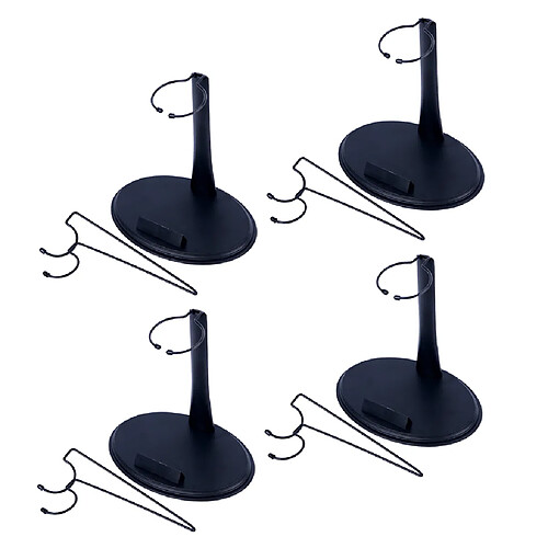 4x 1/6 Échelle Support Stand d'affichage U-Type et Bugue Type pour 12 '' Figurines d'action - Noir