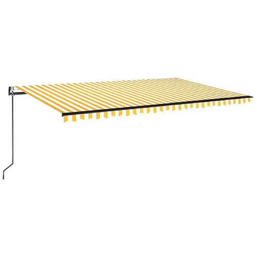 Maison Chic Store banne | Auvent rétractable de porte | Marquise Brise-soleil automatique 500x350 cm Jaune et blanc -GKD52394