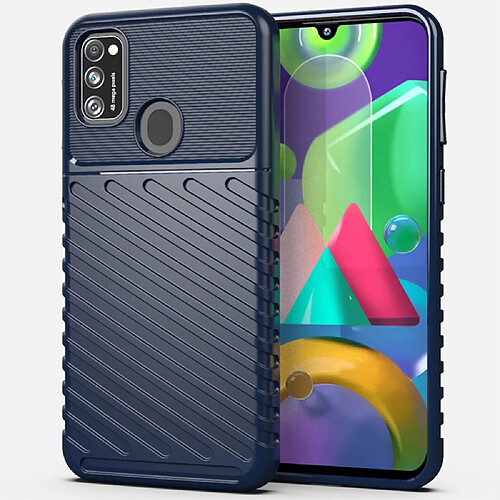 Coque en TPU texture sergé souple bleu pour votre Samsung Galaxy M21