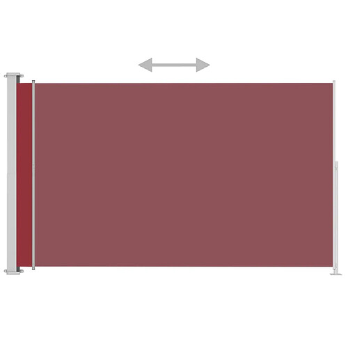 Helloshop26 Auvent paravent store brise-vue latéral rétractable de patio jardin terrasse balcon protection visuelle écran 180 x 300 cm rouge 02_0007333