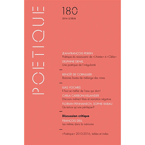 Poétique, n° 180 · Occasion