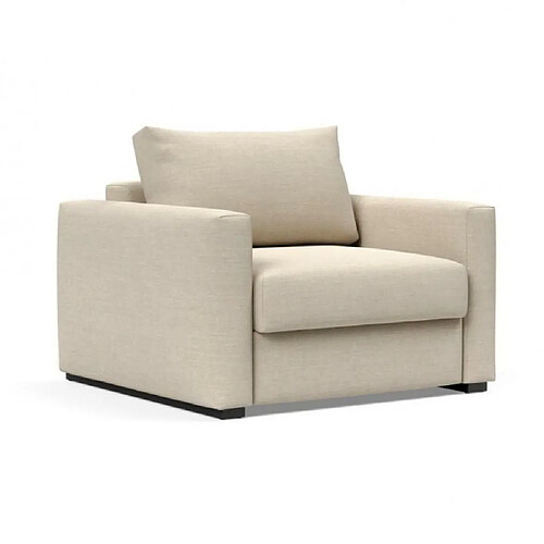 Inside 75 INNOVATION LIVING Fauteuil design avec accoudoirs COSIAL Tissu Phobos Latte convertible lit 80*202cm