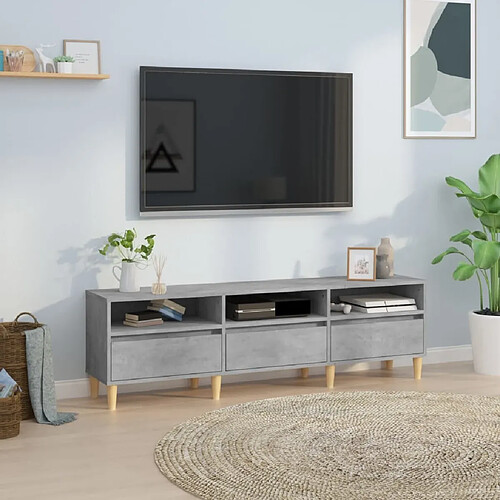 Maison Chic Meuble TV scandinave - Banc TV pour salon gris béton 150x30x44,5 cm bois d'ingénierie -MN71779