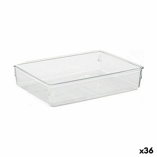 BigBuy Home Organiseur de Tiroirs Polyvalents Transparent Plastique 24 x 5,5 x 15,8 cm (36 Unités)