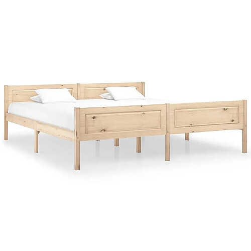 Maison Chic Lit adulte - Lit simple Cadre de lit,Structure du lit Contemporain Bois de pin massif 180x200 cm -MN51263