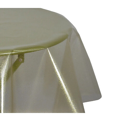 Cpm Nappe en toile cirée ronde CRISTAL - Diam. 135 cm - Or