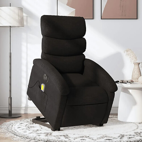 vidaXL Fauteuil inclinable de massage électrique Noir Tissu