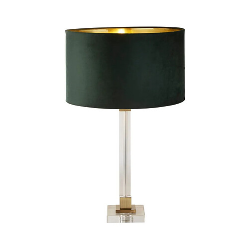 Searchlight Lampe de Table Cristal, Laiton, Velours Vert