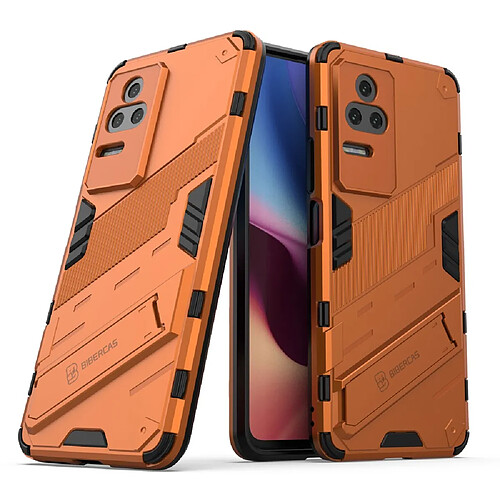 Coque en TPU antichoc avec béquille orange pour votre Xiaomi Redmi K50 Pro