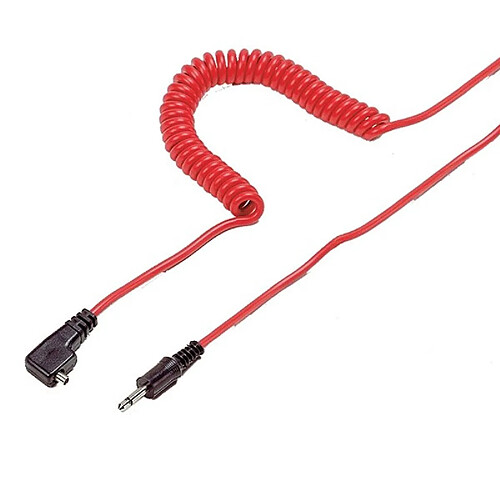 KAISER CABLE SYNCHRO FLASH 10 m, prise PC/Jack 3,5mm, rouge