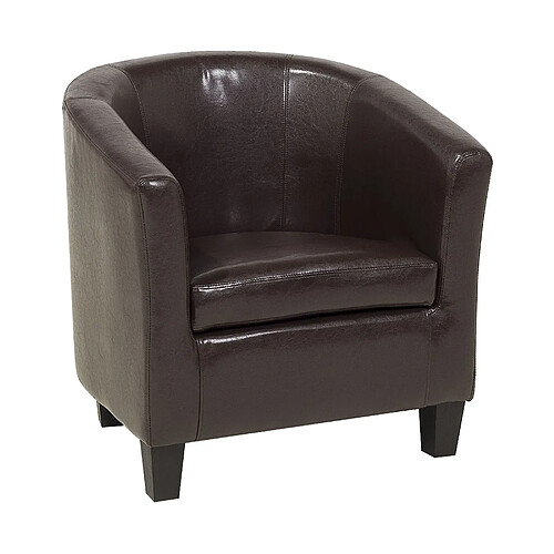 Beliani Fauteuil BORWICK Cuir PU Marron foncé