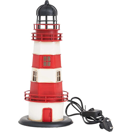 BATELA Phare en métal à led 32 cm Modèle 3.